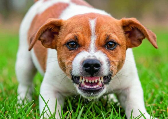 Hund knurrt und zeigt Zähne – Drohverhalten verstehen und richtig darauf reagieren.